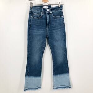 BRAND NEW Loft Jeans The Kick Crop Ombre Dipped Denim High Rise NWT
